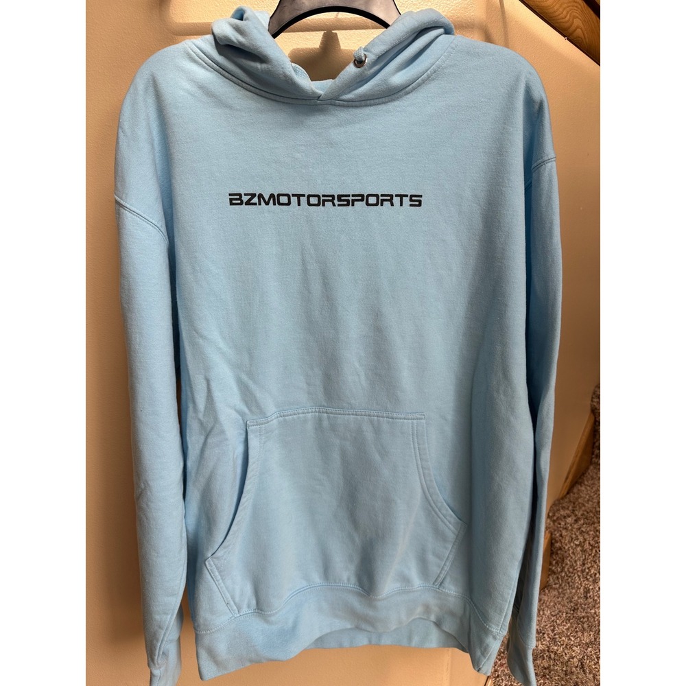 BZ Motorsports Independent Trading Co Hoodie Light Blue Graphic Sweatshirt L